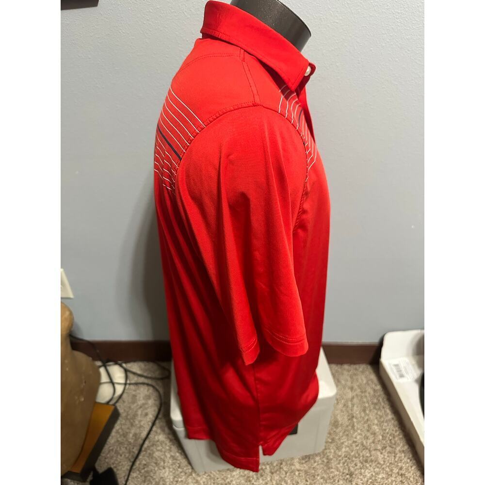 FootJoy Mens Large Red Striped Short Sleeve Polo - Picture 4 of 5